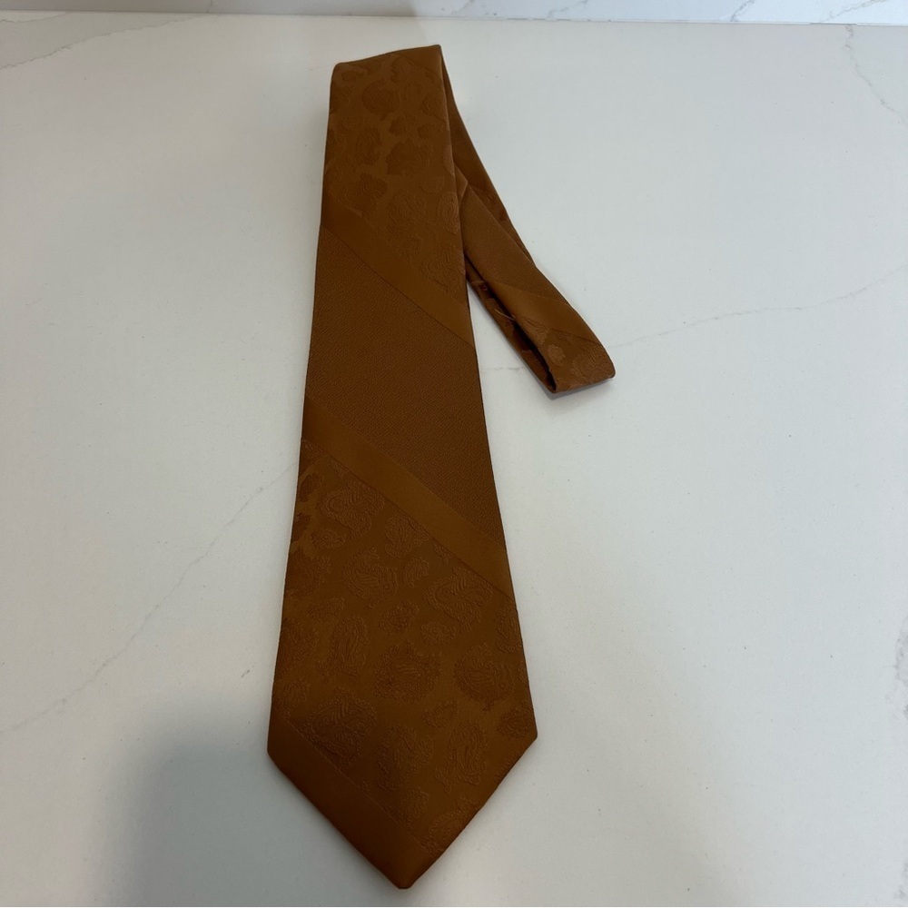 Vintage Exclusive Mens Brown Polyester Tie